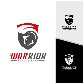 Spartan warrior logo design vector illustration. Warriors sport team logo des Stock Illustration