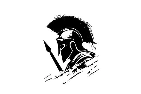 Spartan Warrior Logo Design Vector Illustration. Gladiator Icon. Stock Illustration