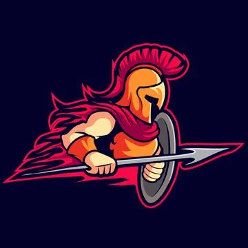 Spartan Warrior Logo Vector Mascot Design Stock Illustration