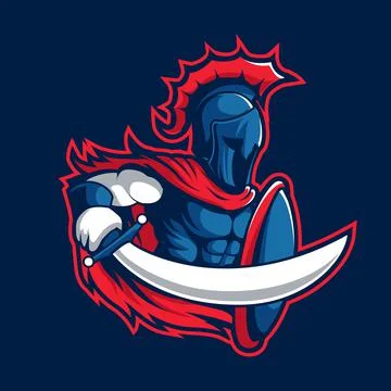 Spartan Warrior Logo Vector Mascot Design Stock Illustration