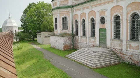 Spaso-preobrazhensky cathedral and monastery wall in pereslavl-zalessky Stock Footage 311591253