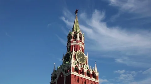 Spasskaya Kremlin tower Stock Footage 98273998
