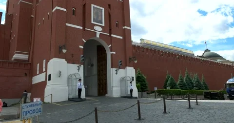 Spasskaya Tower, guard Stock Footage 66205741