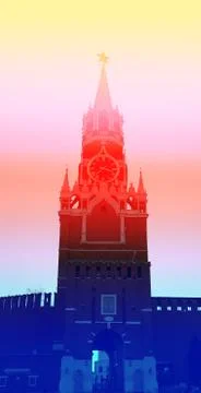 Spasskaya tower of the Kremlin Stock Photos