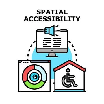 Spatial accessibility concept for digital and physical environments Stock Illustration