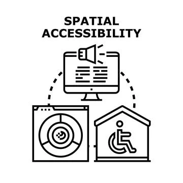 Spatial accessibility concept for digital and physical environments Stock Illustration