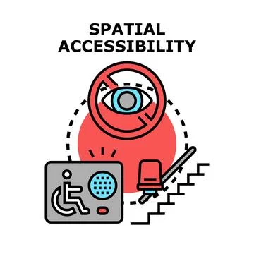 Spatial accessibility concept representing inclusive environment solutions Stock Illustration