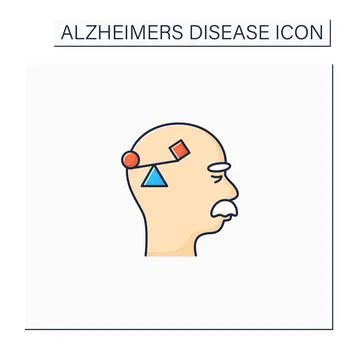 Spatial awareness problems color icon 스톡 일러스트