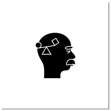 Spatial awareness problems glyph icon 스톡 일러스트