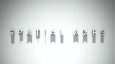 Spatial axes 3D title animation white text on a white background Stock Footage 299647606