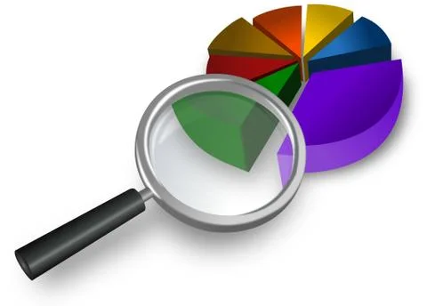 Spatial circle graph with eye loupe Illustrazione stock