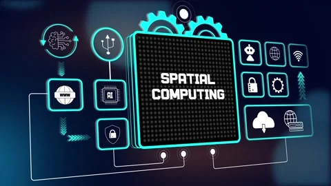 Spatial Computing HUD Animation Futuristic Digital Interaction Vídeos de archivo 330671059