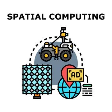 Spatial computing innovation representing digital technology concepts 库存插图