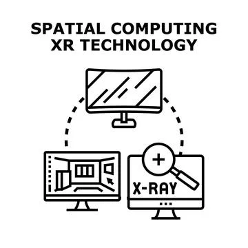 Spatial computing xr technology connecting virtual reality Stock-Illustration