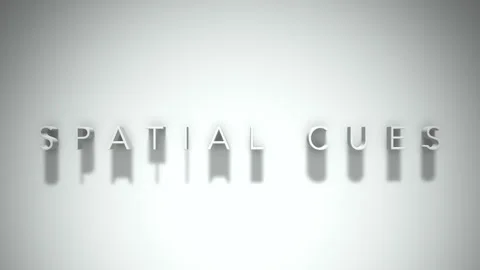 Spatial cues 3D title animation white text on a white background Vidéo 299701901