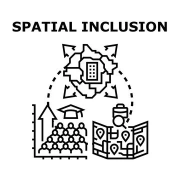 Spatial inclusion concept for urban planning and community access Stock Illustration