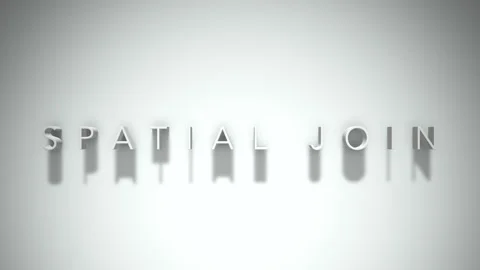 Spatial join 3D title animation white text on a white background Stock Footage 298898624