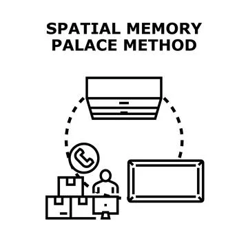 Spatial memory palace method for information organization 스톡 일러스트