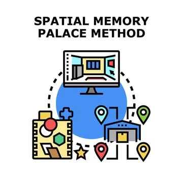 Spatial memory palace method learning mental technique イラスト素材