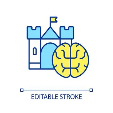 Spatial memory RGB color icon Stock Illustration