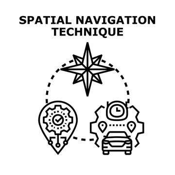Spatial navigation technique and location planning concept Stock Illustration
