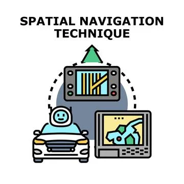Spatial navigation technique using advanced technology concept Stock Illustration
