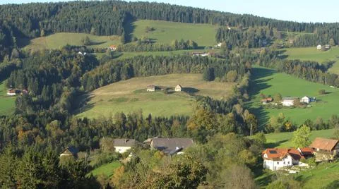Spatial planning and architecture, scattered settlement in the countryside Stock Photos