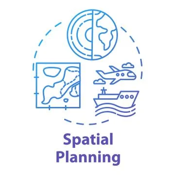 Spatial planning concept icon. Distribution and regulation. Public sector Stock Illustration
