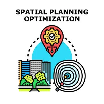 Spatial planning optimization for urban development strategy Stock Illustration