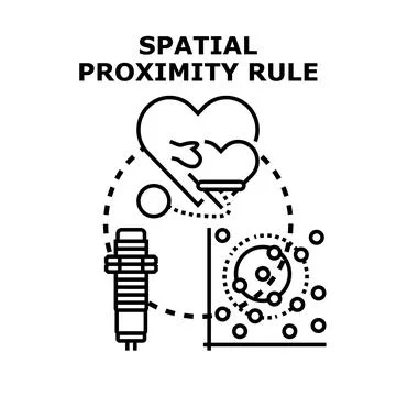 Spatial proximity rule concept vector illustrating connections Stockillustratie