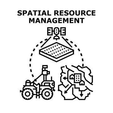 Spatial resource management planning using gis technology Stock Illustration