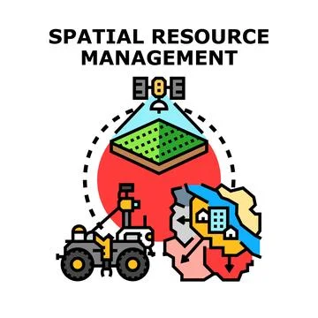 Spatial resource management planning using gis technology Stock Illustration