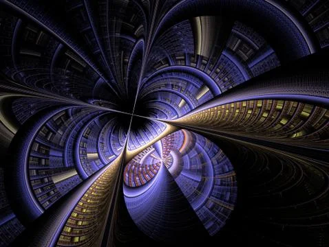 Spatial shapes and lines. Symbolizes the eternal movement of time and space. 스톡 일러스트