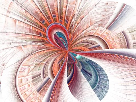 Spatial shapes and lines. Symbolizes the eternal movement of time and space. Stock-Illustration
