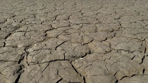 Spatial stereoscopic video cracked soil drought aridity Stock Footage 316901831