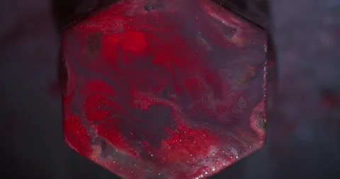 Spatter drop acrylic paint hexagon neon glitter Stock Footage 339775101