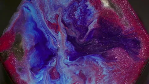 Spatter liquid fluid spill glitter paint rhombus Stock Footage 343861482