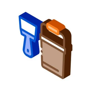 Spatula Bucket Isometric Icon Vector Illustration Stock Illustration