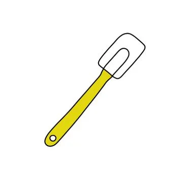 Spatula doodle icon, vector color line illustration Stock Illustration