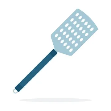 Spatula with holes vector flat material design isolated object on white Stock-Illustration