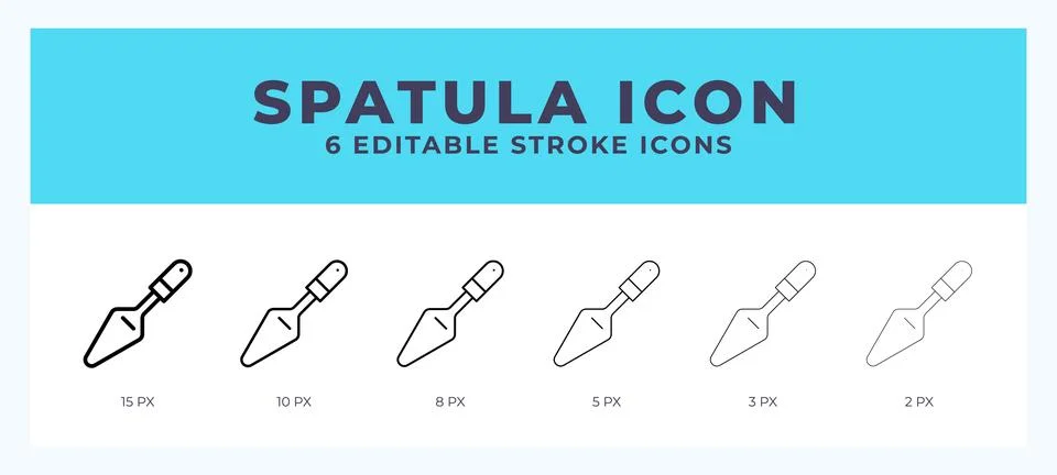 Spatula icon in thin line. Bold line. Regular line. Editable stroke. Illustration