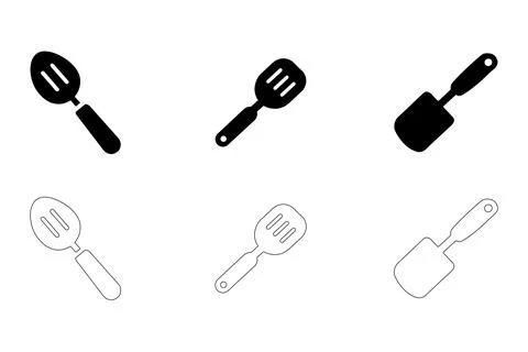 Spatula icons set Stock Illustration
