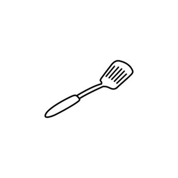 Spatula Line Icon In Flat Style Vector For Apps, UI, Websites. Black Icon Stock Illustration