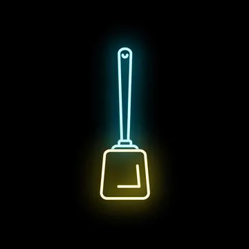 Spatula neon glowing cooking kitchen utensil icon Stock Illustration