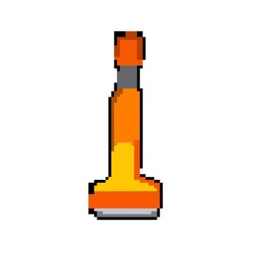 Spatula paint scraper pixel art vector illustration Ilustração Stock