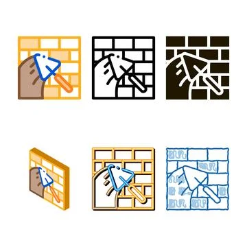 Spatula wall icon vector outline range Stock Illustration