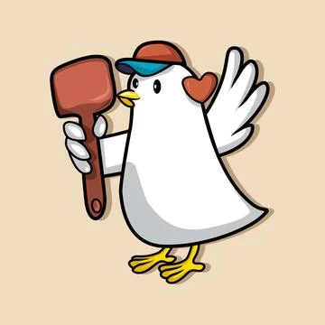 Spatulas dove Stock Illustration