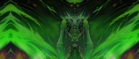 Spawn Green Kaleidoscop2 Stock Footage 245632523