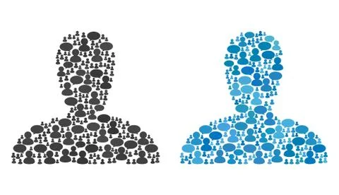 Spawn Persona Composition Icons of Message Clouds and People Stock Illustration