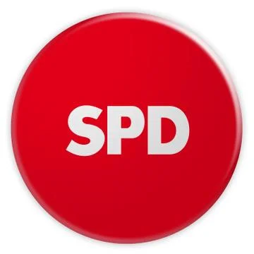 SPD Button, 3d illustration on white background Stock Illustration